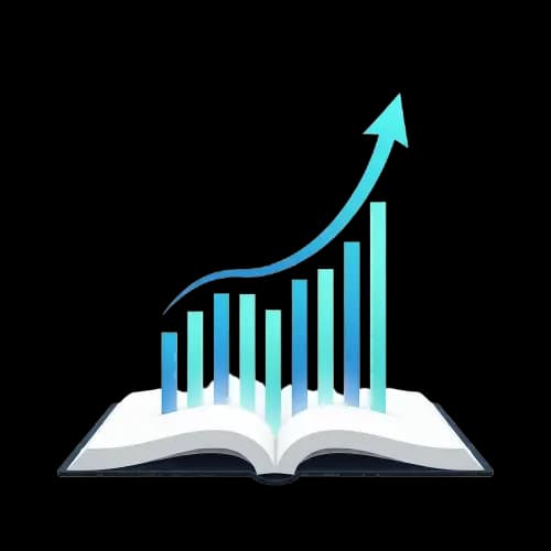 Open book morphing into candlestick chart